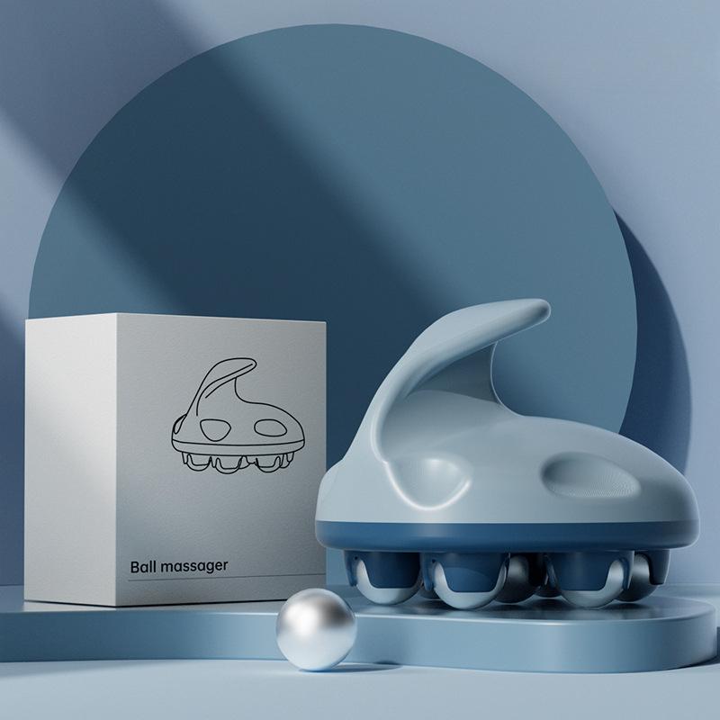 

Шариковый разминающий абдоминальный массажер для похудения талии и икроножных мышц, расслабляющий тело и меридианная щетка синий