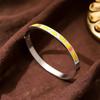 Hot-selling Titanium Steel Enamel Painted Bracelet K Vacuum Electroplating Women's Retro Personalized Oil Drip Titanium Steel Bracelet