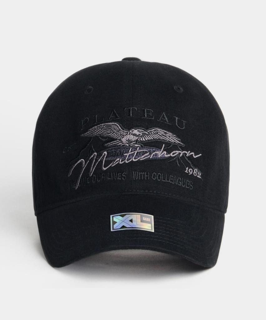 Peullaeto Oversized Peach Fabric Ball Cap Xl Matt Cap Black