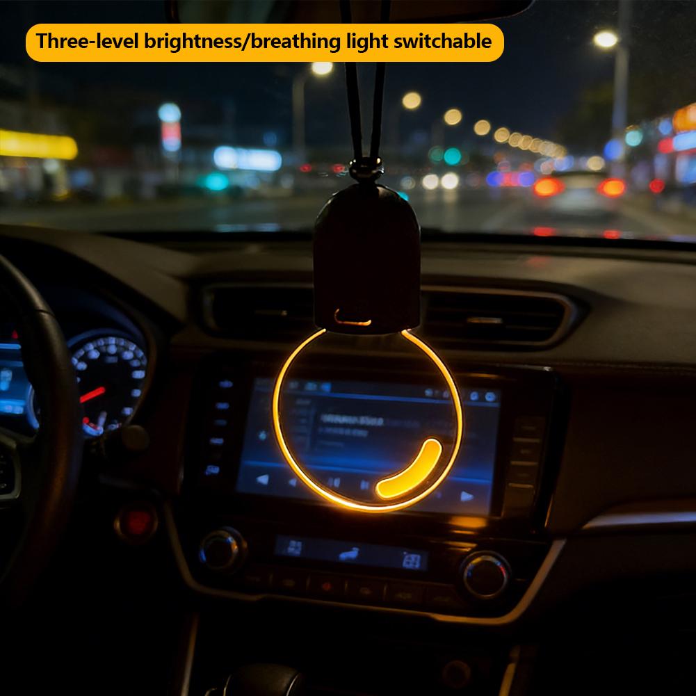Car Retro Light Bulb Atmosphere Ambient Light Interior Rearview Mirror Pendant Decor Flat Acrylic Decoration Car Styling