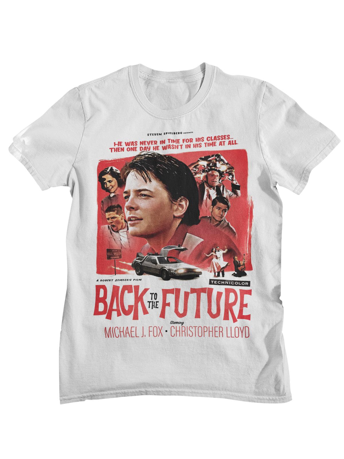 Retro Back To The Future Print T Shirt Unisex Marty Doc Delorean Time Machine Inspired Casual Short Sleeve ONeck Cotton Tee M