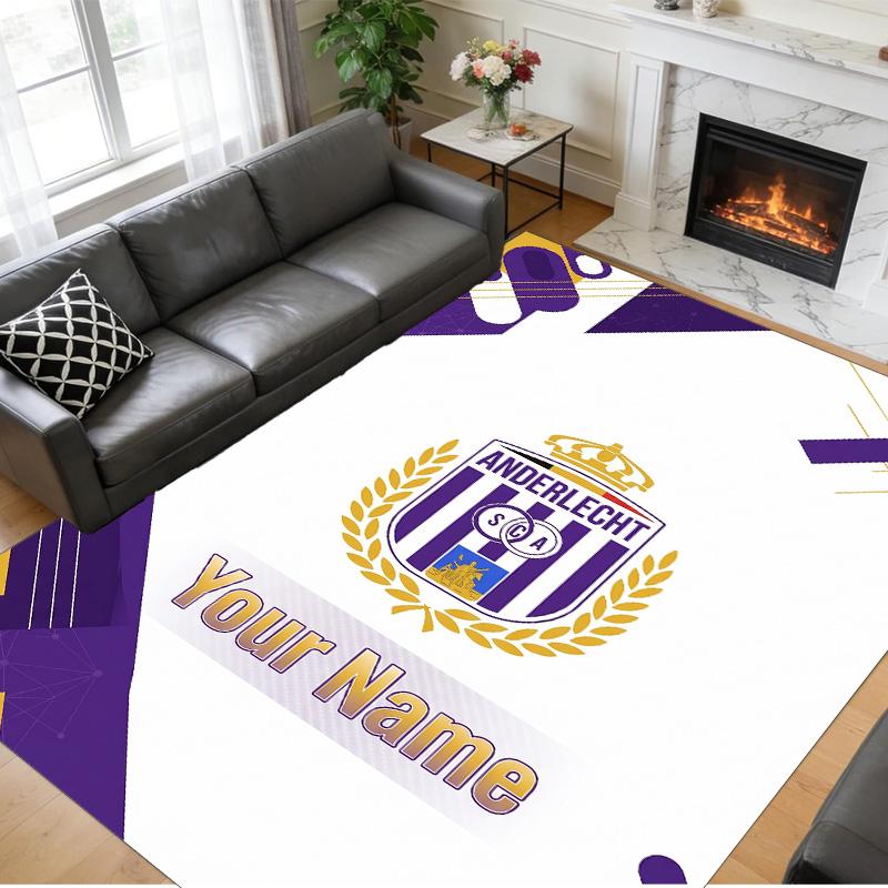Crystal Velvet Rug Custom Name Text, Soft Non Slip Floor Mat Home DecorAnderlecht FC
