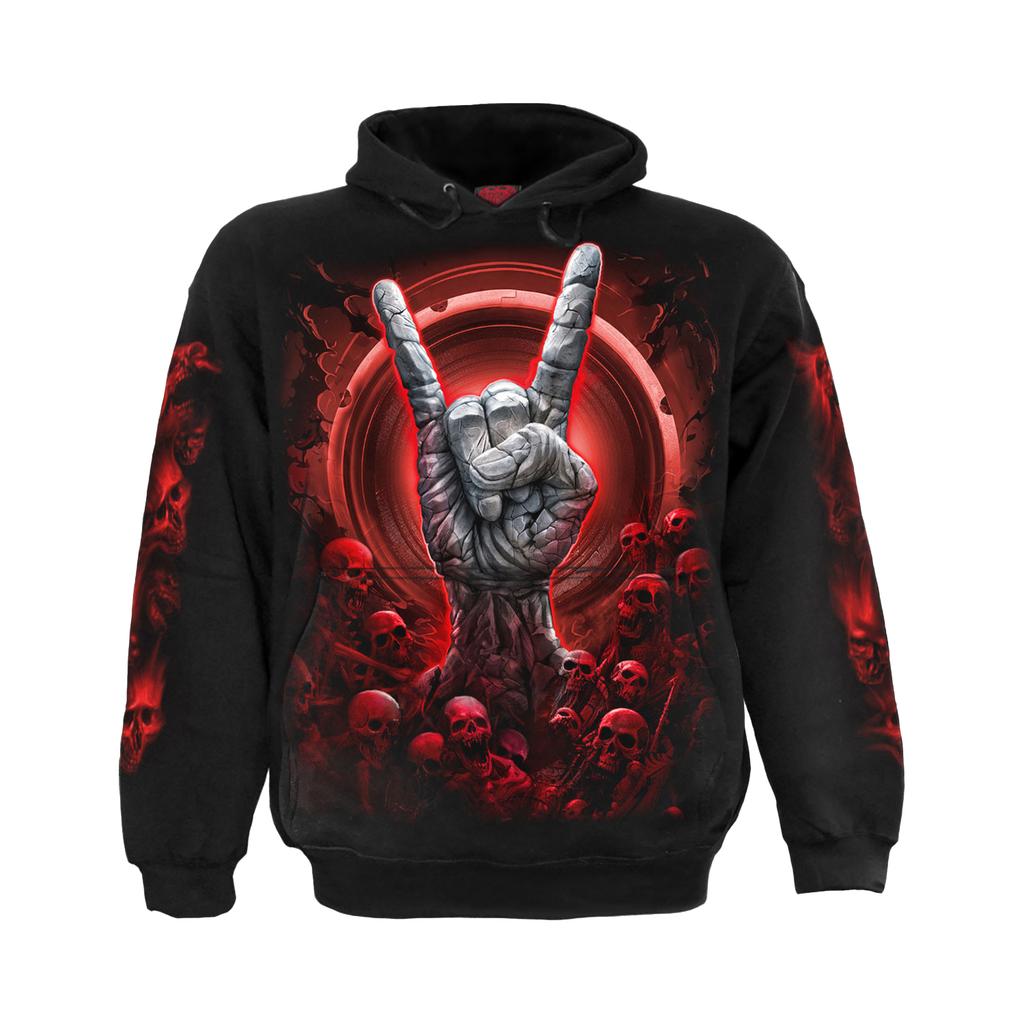 Spiral Direct Unisex Adult Tomb Of Rock Back & Sleeve Print Pull Over Hoodie