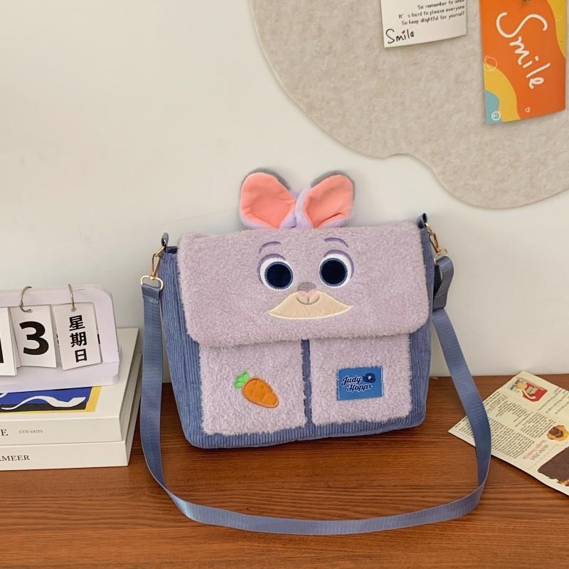 Adorable Plush Animal Pattern Handbag For Girls Spacious Commuting And School Use