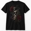 Gothic Skull Hourglass Graphic T-Shirt Dark Fantasy Unisex Tee, Size S - 5XL