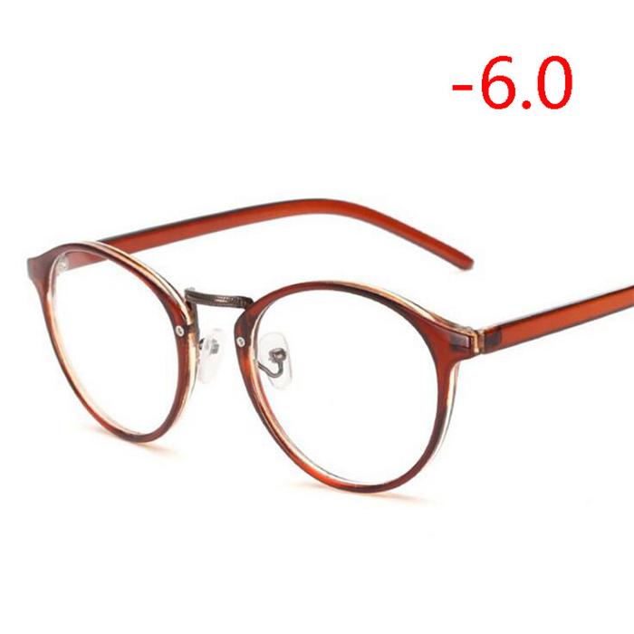 Retro Runde Brille Männer Frauen Ultraleicht Myopie Brillen Myopiebrillen fertig -1 -1,5 -2 -2,5 -3 -3,5 -4 -4,5 -5 -6