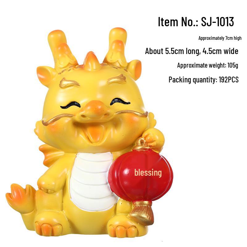 New Year Dragon Shaking Head Figurine - Cute Cartoon Dragon Desktop Decor