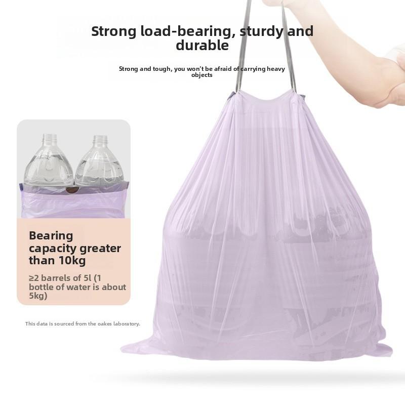 Household Heavyduty Drawstring Trash Bags With Thick Pe Material And Large Size For Kitchen Waste Collection