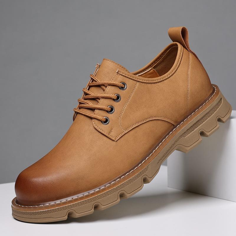 FashionFashion Retro Platform Leather Shoes for Men Designer Soft-soled Men's Casual Shoes Spring Autumn Business Dress Shoe Male