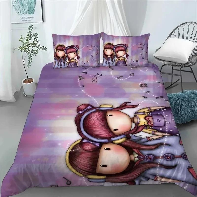 Santoro Gorjuss Anime Bella Ragazza Set Biancheria da Letto Camera da Letto Morbido Moderno Copriletto Copripiumino CopertaFedera