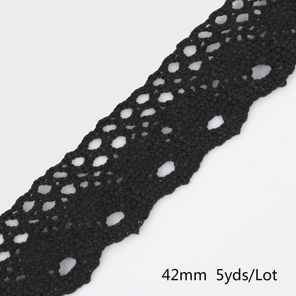 5 yardová černá stuha DIY květina bavlna krajka šití šaty sukně ruční práce dekorace