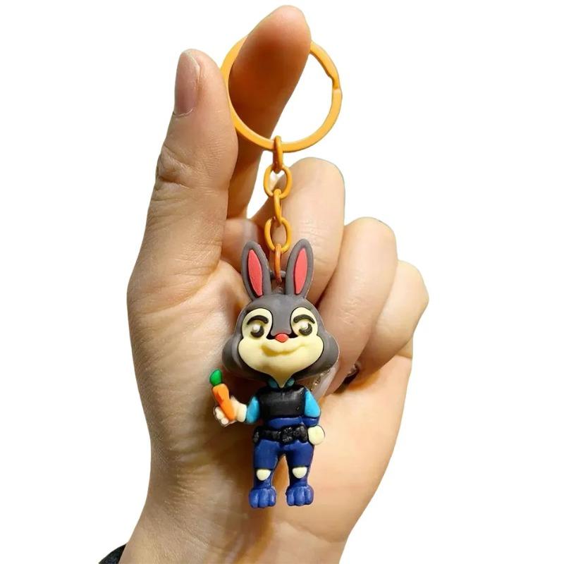 Nový 6ks roztomilý přívěsek na klíče se zoo z PVC kreslená postavička judy nick náčelník bogo přívěsek na klíče závěsný pár taška dekorace festivalový dárek