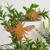 Abeja Metálica Calada Miel Envejecida Abeja de Miel Decoración de Jardín para Maceta