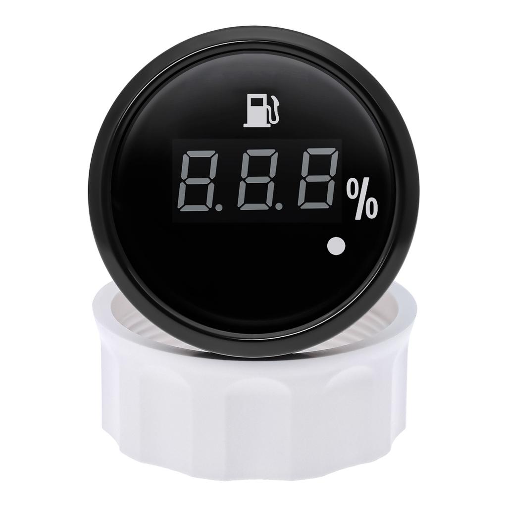 0-190 Ohm Fuel Level Gauge 2" 52MM Fuel Gauge with Alarm Light Auto Car Fuel Gauge Digital 100% Oil Tank Meter Indicator 9-32V