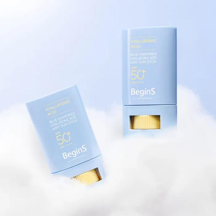 Begins by JUNG SAEM MOOL Blue Chamomile Hyaluronic Acid Airy Sun Stick