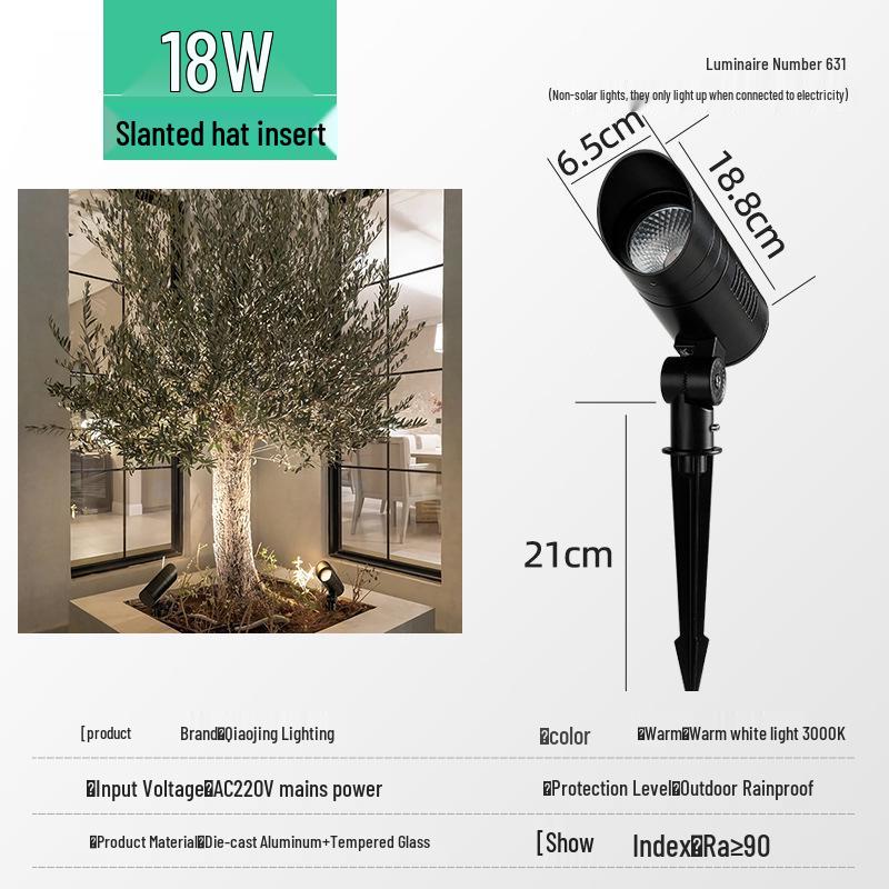Waterproof Outdoor LED Spotlight for Trees and Gardens - Landscape Lawn Light with Ground Stake, 24V Floodlight