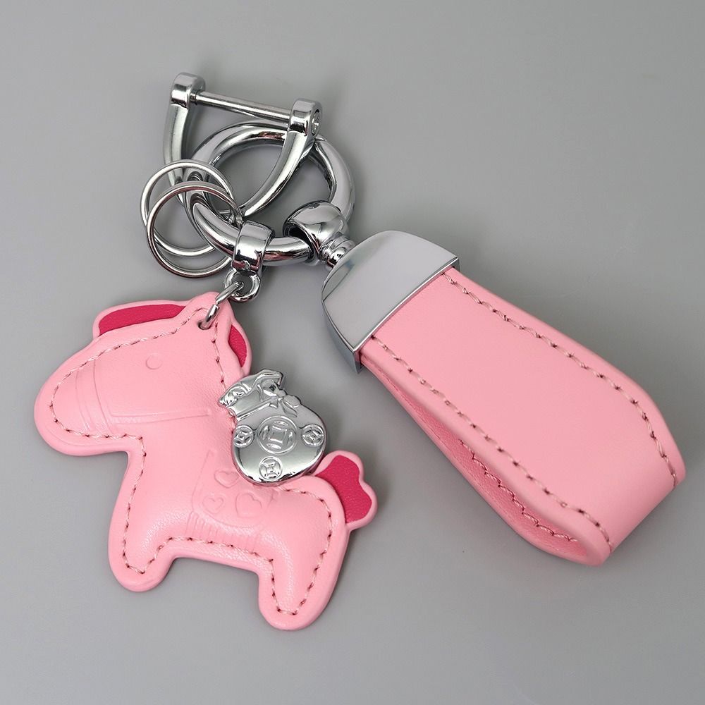 Cartoon Horse Pendant Year of Horse Zodiac Pony Bag Hanging Horse Car Keychain  Year of The Horse