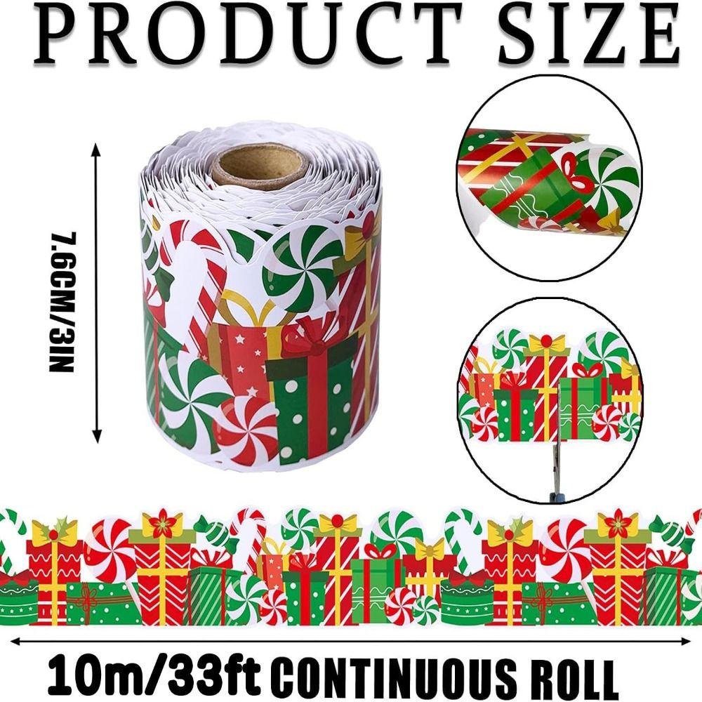 10m Border Sticker Roll Self Adhesive Christmas Border Stickers  Christmas Decorations