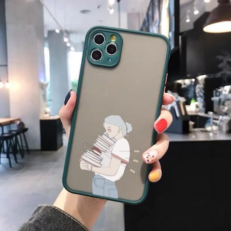 Book Girl Coffee Phone Case For IPhone 14 13 12 11 Mini Pro Max XS X Max XR 8 7 Plus SE 2022 Skin Color Phone Cover