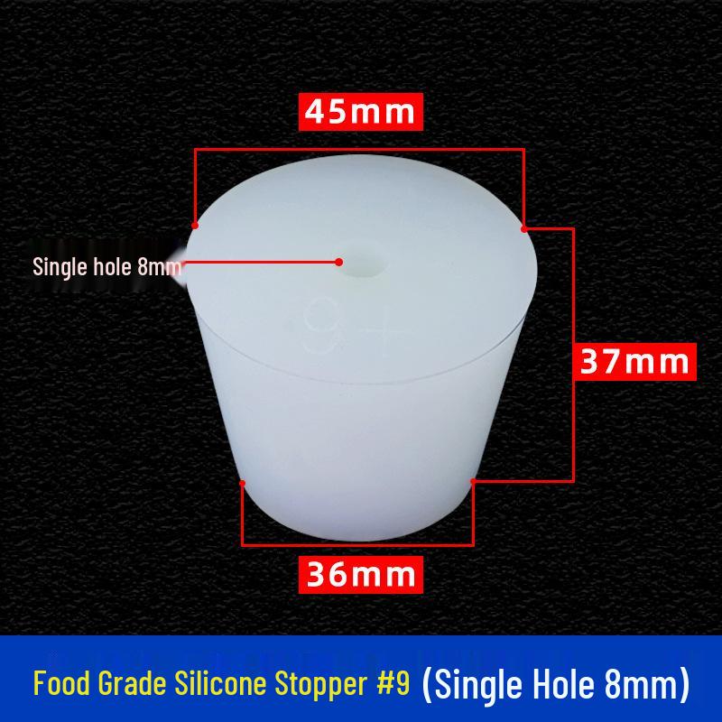 Hole-Punched Food Grade Silicone Stopper for Test Tubes, Bottles, and Water Pipes.