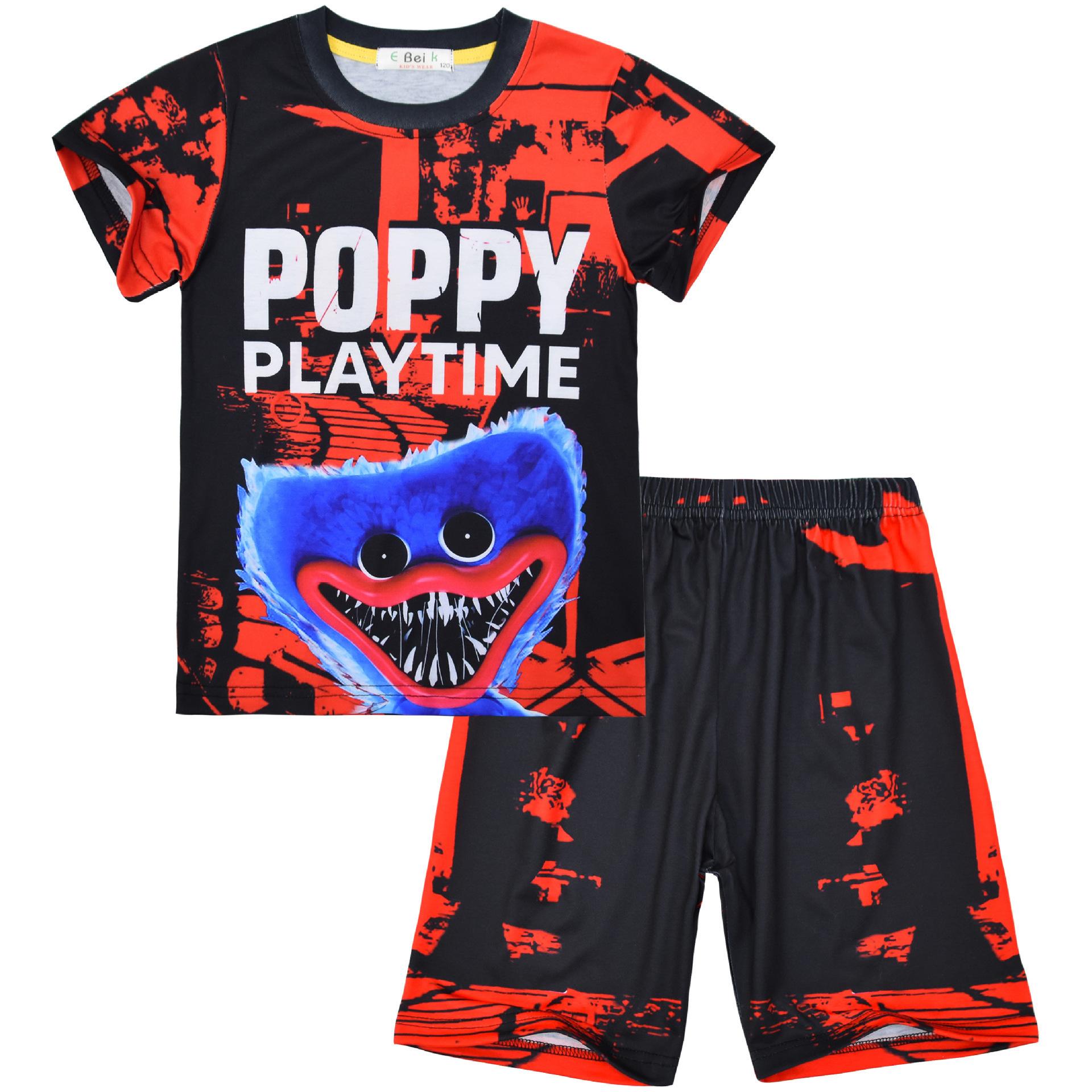 Animated Cartoon Digital Printing, Boys Short-Sleeved Loungewear Set 885 120