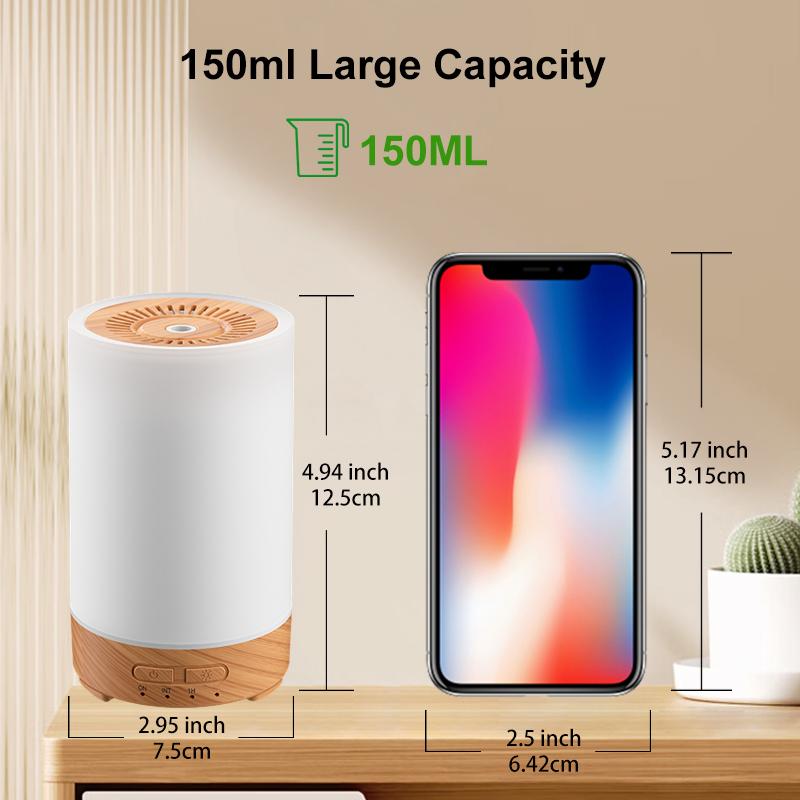 150ml USB Power Supply Ultrasonic Silence Atomizing Air Humidifier Timeable Settings Essential Oil Aroma Diffuser