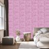 Polynesian Geometric Pattern Wallpaper Purple and Powder Pink 50x1000
