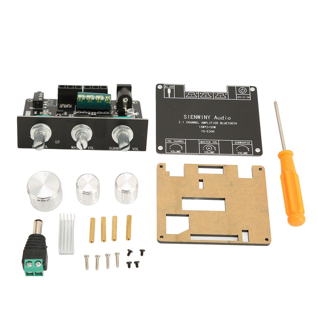Bluetooth 5.1 Power Amplifier Module 2.1 Channel HiFi Knob Adjustment Sound Amplifier Board DC 9‑24V