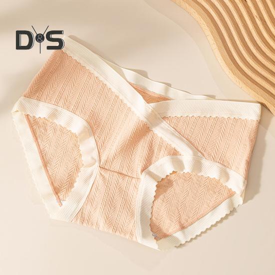 Women Panties Jacquard Mid Waist Seamless Contrast Color Good Breathability Slim Fit Thin Quick Dry Pregnant Postpartum Women Casual Underpants Lady