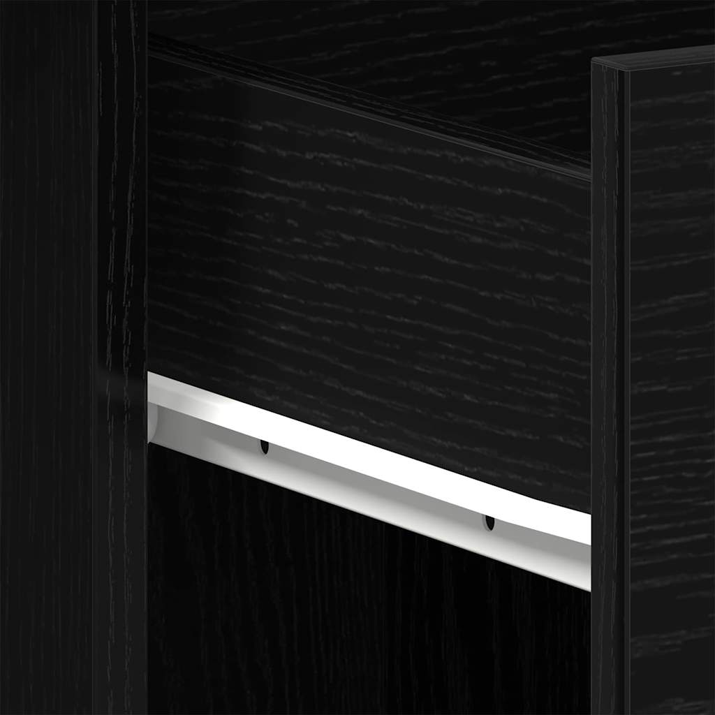 Desk with Storage Black Oak Effect 100 x 50 x 76 cm