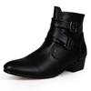 Men's Plus Size High-Top Leather Martin Boots, British Style, Pointed Toe Casual 512