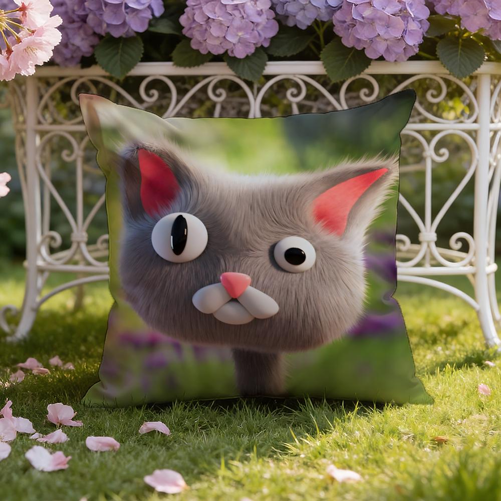 Anime Cute N-Noodle and B-Bun Cushion Cover Home & Car Dual-Scene Pillow Cover: Reversible for Premium Comfort