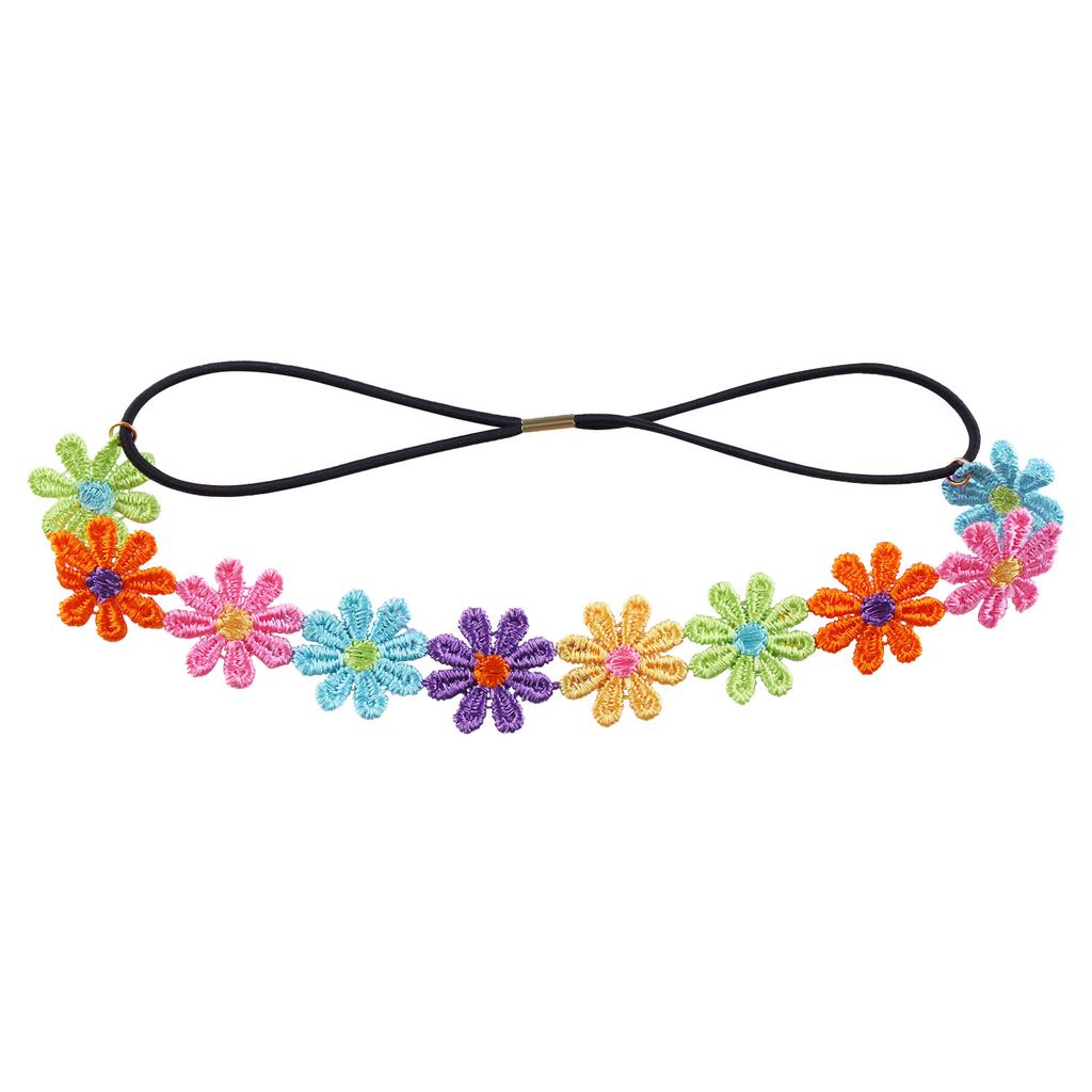 Daisy Flower Headband Sunflower Crown Hair Wreath Bohemian Floral Headpiece for Spring Tourism Wedding Festivals Party