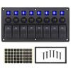 8-veis Marine Båt Vippebryterpanel Med Sikringer LED Bryterpanel 12V 24V for Båt RV Bobil Lastebil Tilbehør