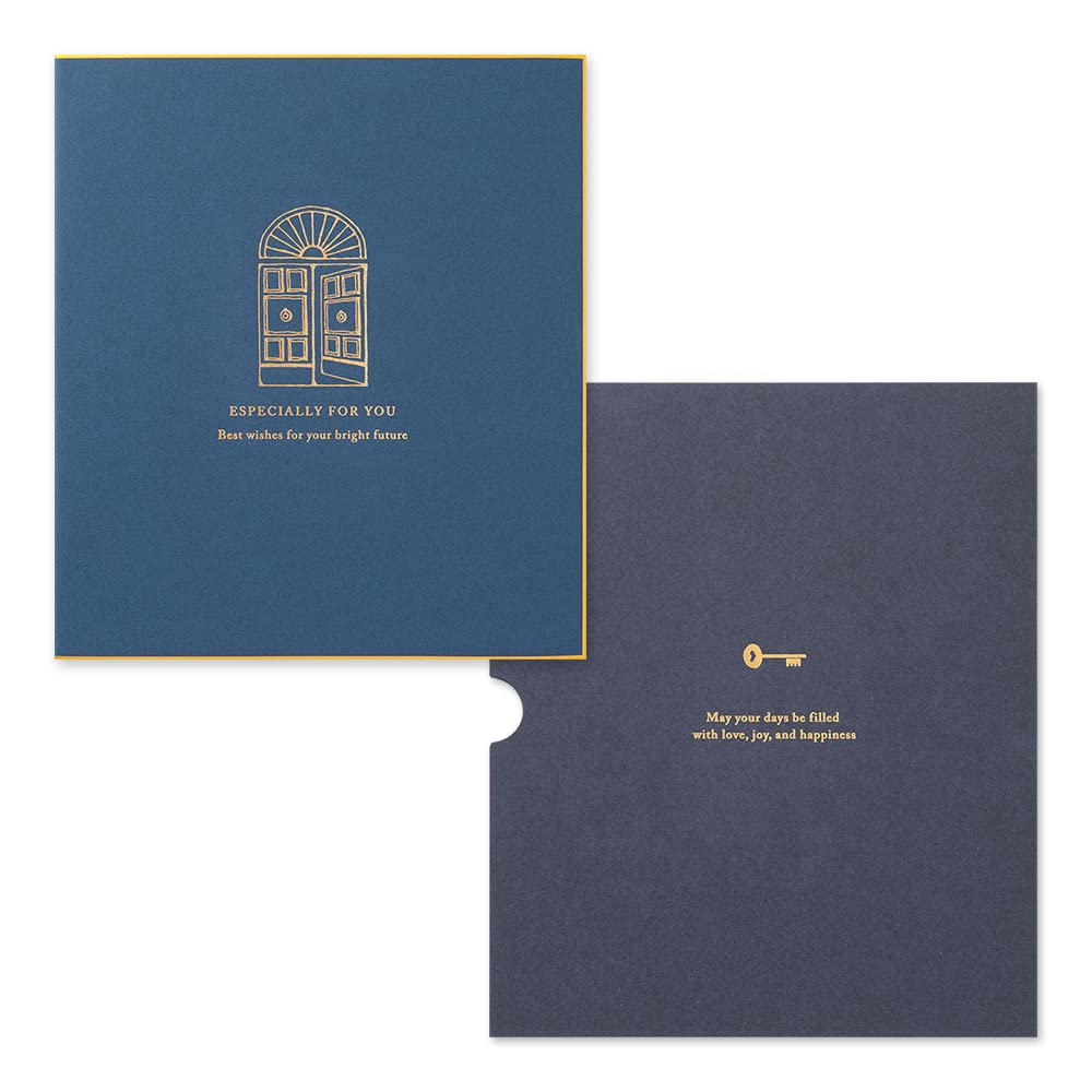 MIDORI Farbe mit Siegel und Hülle Marineblau 33277006 Papier, Zweifach faltbar, Etui, Blau,