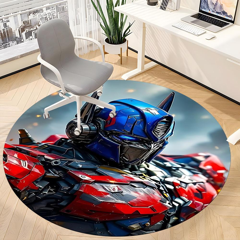 1pc Transformers Optimus Prime Office Round Area Rug, Indoor Mat Suitable For Office, Under Office Chairs Bedroom Living Room Home Decor, Room Deco