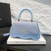 Foreign Sense of Simplicity 2025 Solid Color New Water Ripple Bag Cover Summer Fashion Crossbody Carry Shoulder Small Square Bag Women