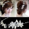 Fashion Delicate Women's Wedding Bridal Crystal Rhinestones Flower & Faux Pearls Decor Hair Band Headband Tiara Headdress