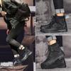New Fashion High Top Men Boots Street Punk Style Motorcycle Boots Classic Black Lace Up Platform Casual Boots Plus Size Botas