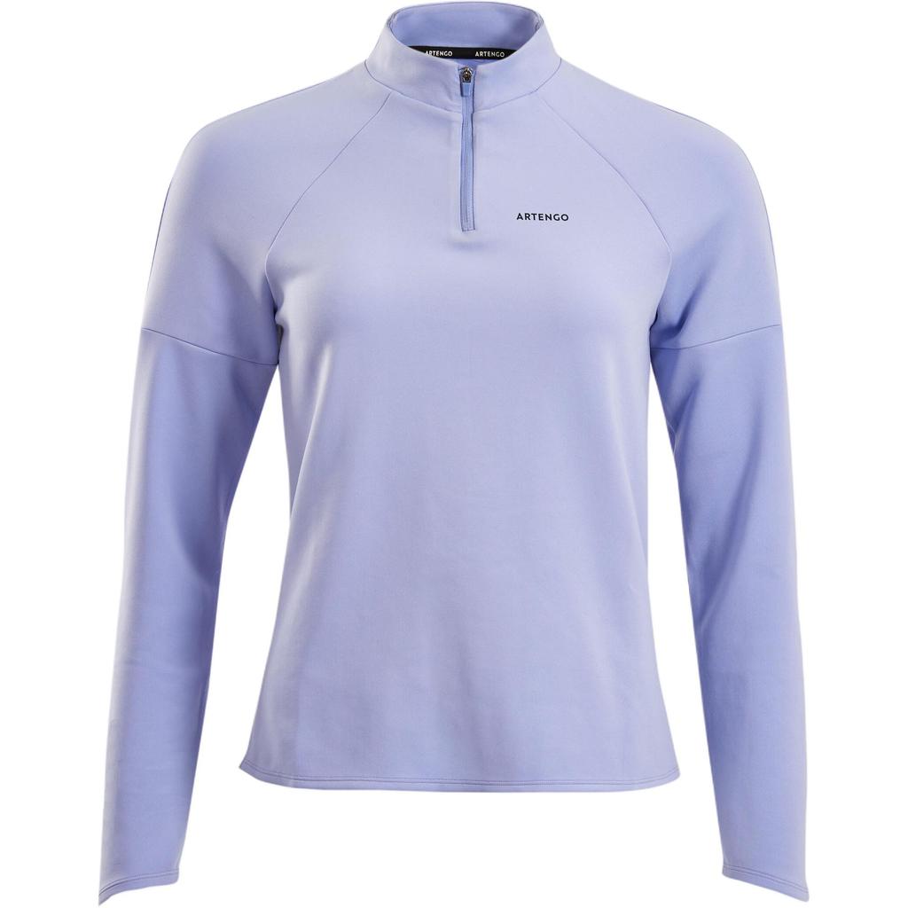 DECATHLON ARTENGO Soft, Lightweight Warm Long Sleeve Tennis Jersey Women's Light Lavender Purple