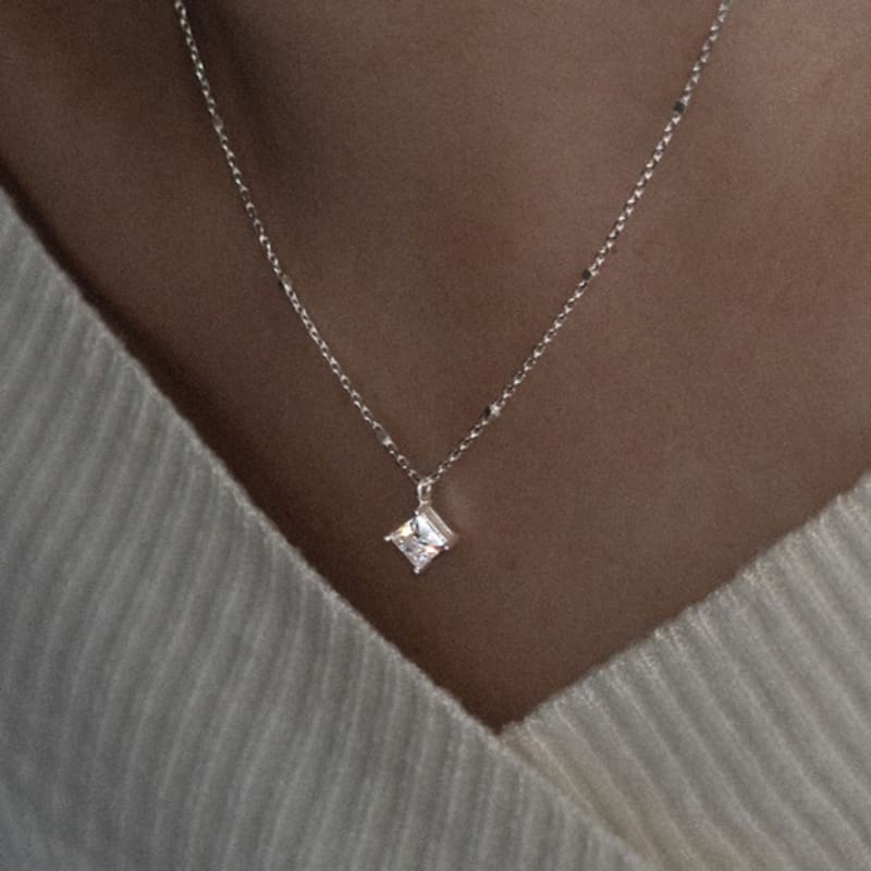 Atelier Darin Square Moissanite Necklace