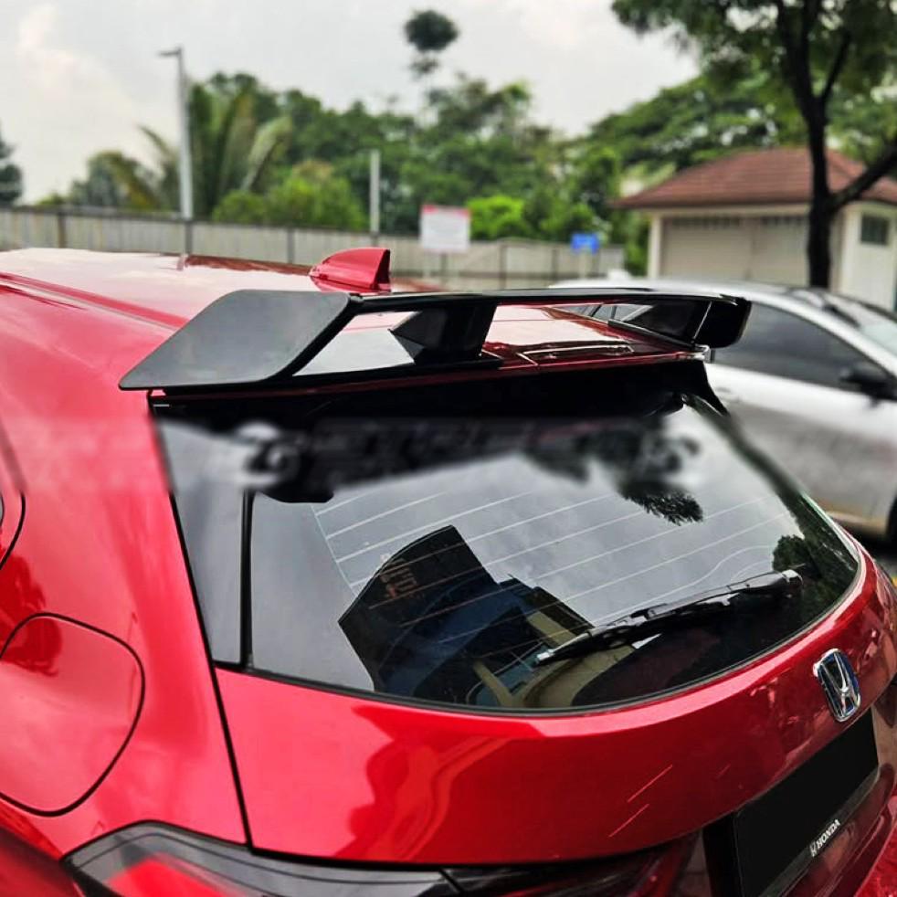 9-piece Rear Spoiler, Roof Spoiler, and Diffuser Kit for 2020 Honda City RS Hatchback.