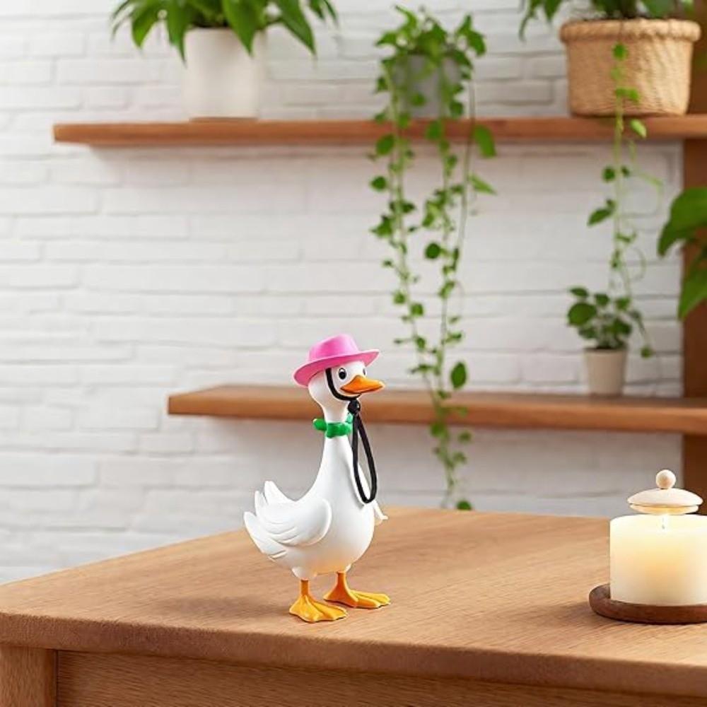 Statue Outfit Mini Desk Goose Hat with Rope Goose Statue Cap New Cowboy Hat  for 7 Inch Goose