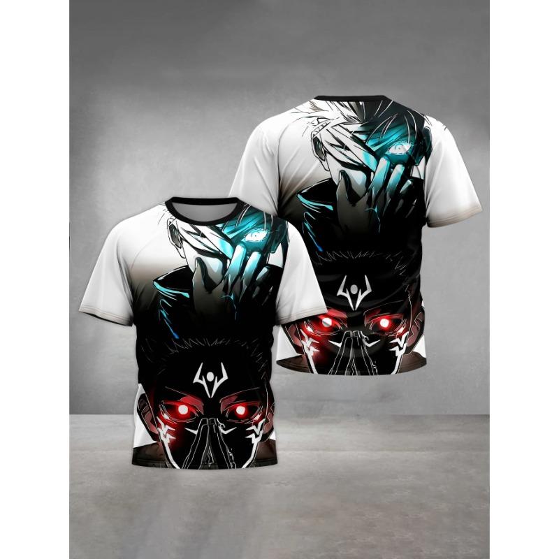 Summer Round Neck 3D Jujutsu Kaisen Satoru Gojo Printed Top Fashionable Casual Short Sleeved Children's Boy T-shirts