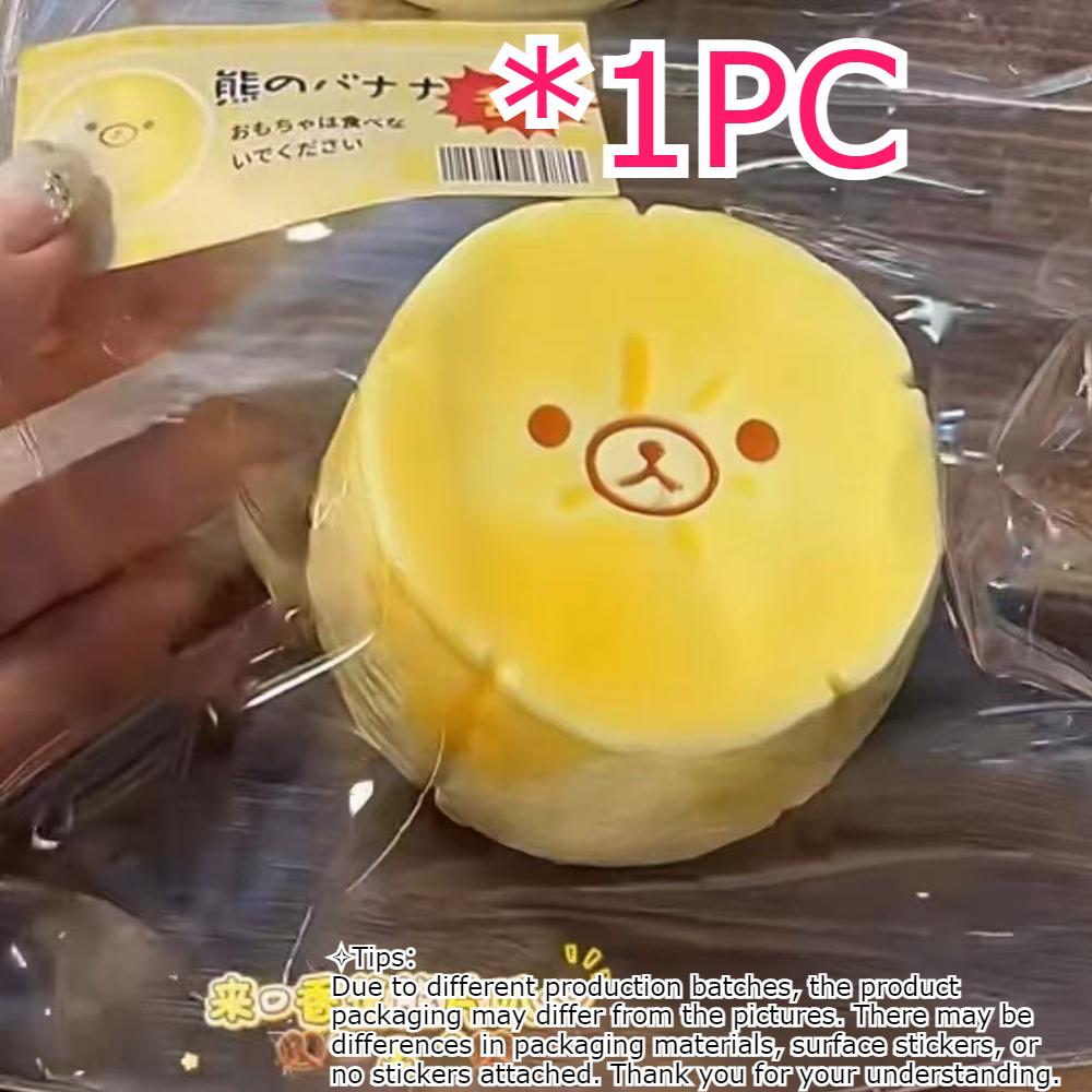 Silicone Bear Food Squishy With Sticky Bag Mud Feel, Multi Shapes Radish Melon Durian Dumpling Soft Squeeze Toy
