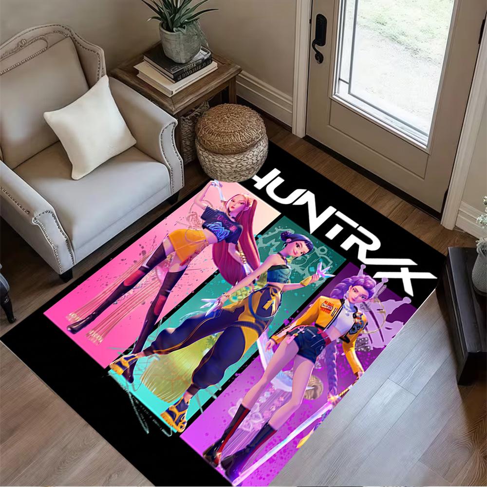 K-pop Demon Hunters Area Rug Suitable for Game Room Decorate room Dormitory Dining Room Anti-slip Rug Office home decor Gift for Festivals