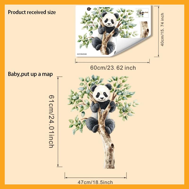 Cartoon Niedlicher Panda auf Ast Wandaufkleber Für Kinderzimmer Dekoration Kinder Wandtattoos PVC Hausdekoration