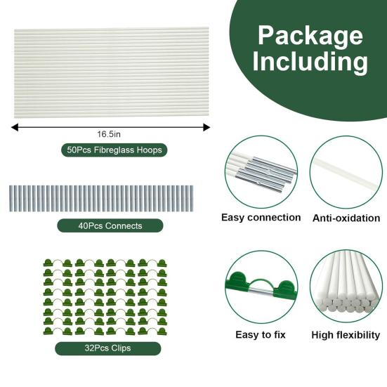 25/36/50Pcs Plant Support Piles Easy Installation Ultra-Fine Garden Stakes Rust-resistant Garden Pillars Home Garden Supplies