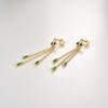 ANDYWEN 925 Sterling Silver Gold Green CZ Drop Earring Long Chain Luxury Fine Jewelry 2023 Crystal Jewels