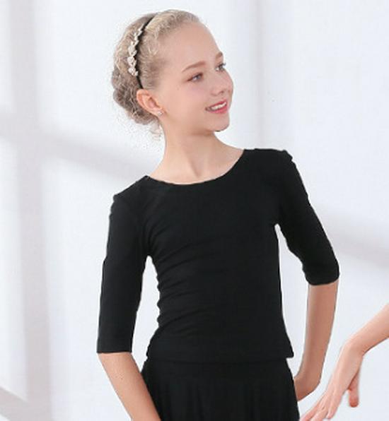 Children's Cotton Dance Tops - Spring & Autumn: Long/Short Sleeve Latin, Summer Chinese, Yoga Wear for Girls